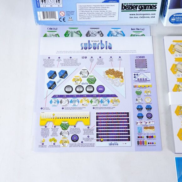 Suburbia City Building Strategy Board Game Bezier Games Ted Alspach New Open Box - Picture 9 of 13